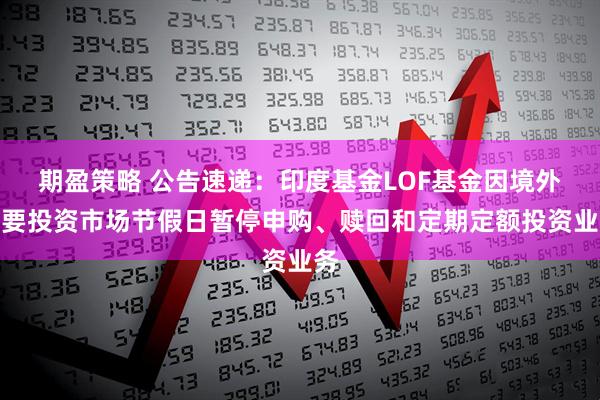 期盈策略 公告速递：印度基金LOF基金因境外主要投资市场节假日暂停申购、赎回和定期定额投资业务